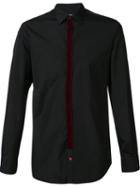 Alexander Mcqueen Velvet Trim Shirt, Men's, Size: 16, Black, Cotton