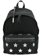 Saint Laurent City Star Patch Backpack - Black