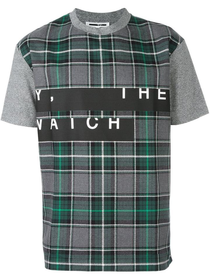 Mcq Alexander Mcqueen Stripe Print Checked T-shirt