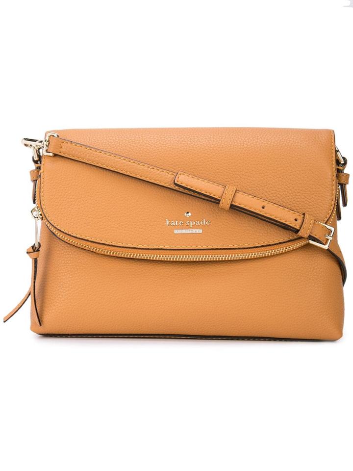 Kate Spade Foldover Logo Shoulder Bag - Brown
