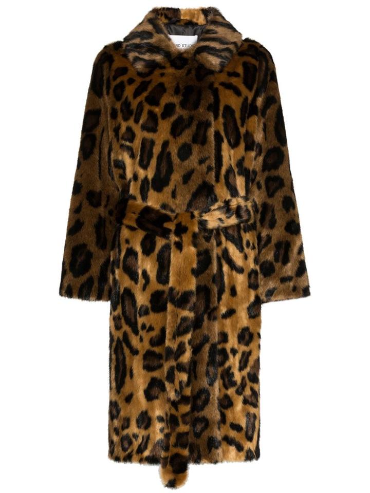 Stand Irina Leopard-print Coat - Brown