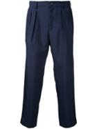 En Route - Drop-crotch Cropped Trousers - Men - Polyester - 1, Blue, Polyester