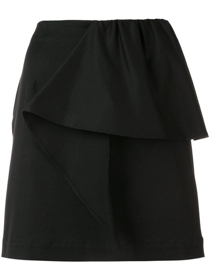 Brognano Ruffle Detail Mini Skirt - Black
