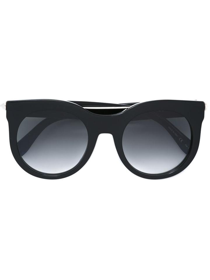 Alexander Mcqueen Round Frame Sunglasses, Women's, Black, Acetate/metal Other