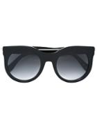 Alexander Mcqueen Round Frame Sunglasses, Women's, Black, Acetate/metal Other