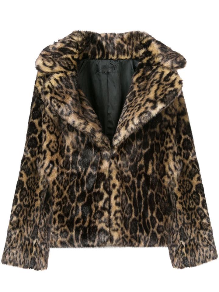 Nili Lotan Faux Leopard Print Jacket - Brown