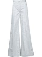 Hellessy Flared Trousers, Women's, Size: 6, Grey, Cotton/polyamide