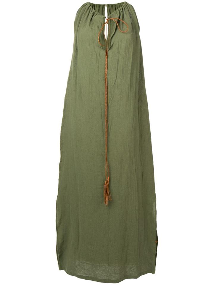 Caravana Tie Neck Long Dress - Green
