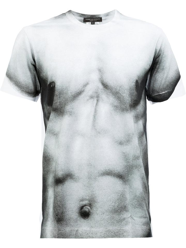 Comme Des Garçons Homme Plus Chest Print T-shirt, Men's, Size: Small, White, Cotton