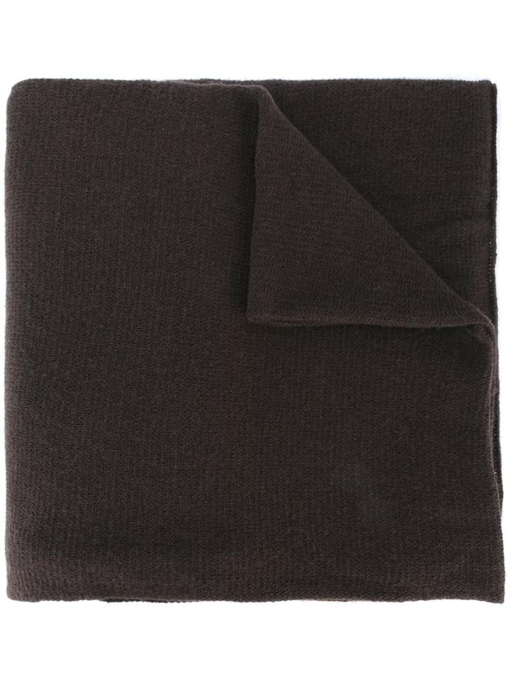 Zanone Ribbed Scarf, Brown, Cashmere