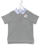 Fendi Kids Logo Appliqué Polo Shirt, Boy's, Size: 7 Yrs, Grey