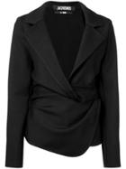 Jacquemus Draped Fitted Jacket - Black