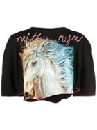 Neith Nyer Horse Cropped T-shirt - Black