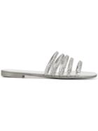 Giuseppe Zanotti Design Embellished Strap Sandals - Silver