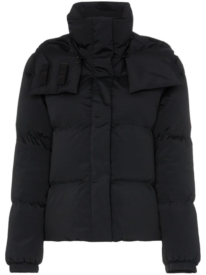 Off-white Logo Hooded Puffer Jacket - Black