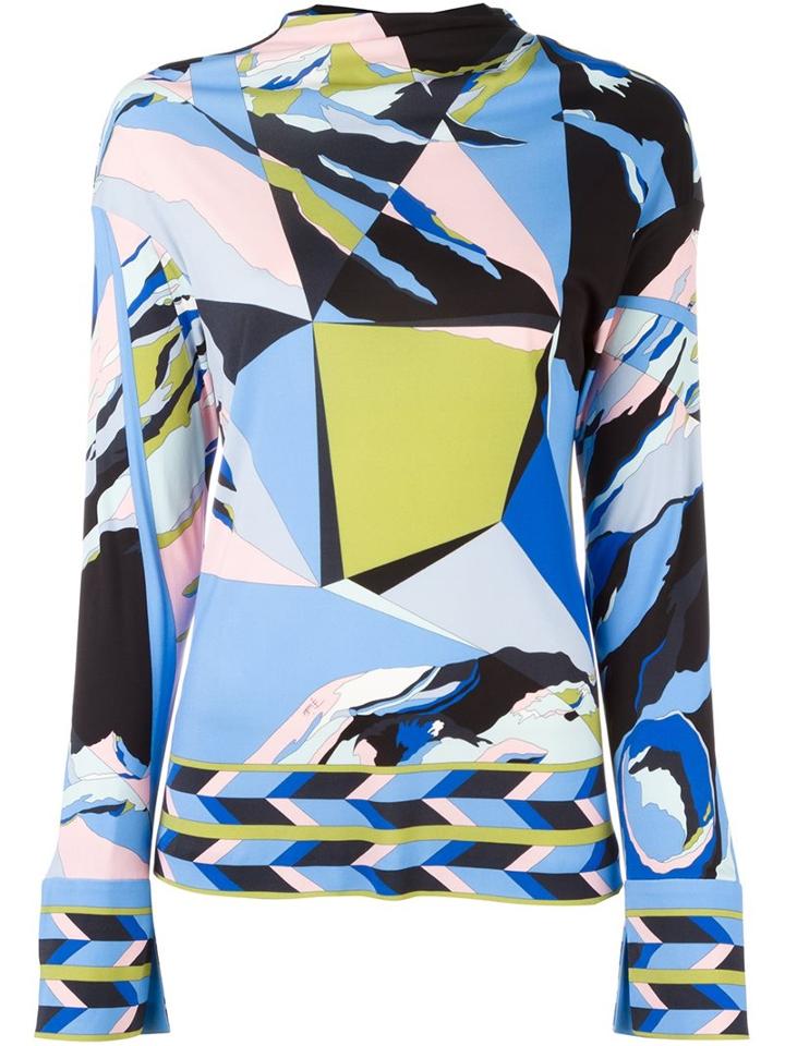 Emilio Pucci Abstract Print Longsleeved Blouse, Women's, Size: 38, Silk/viscose