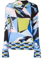 Emilio Pucci Abstract Print Longsleeved Blouse, Women's, Size: 38, Silk/viscose
