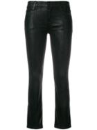 J Brand Coated Cropped Jeans - Black