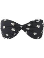 Peony Fleur Twist Bandeau Top - Black