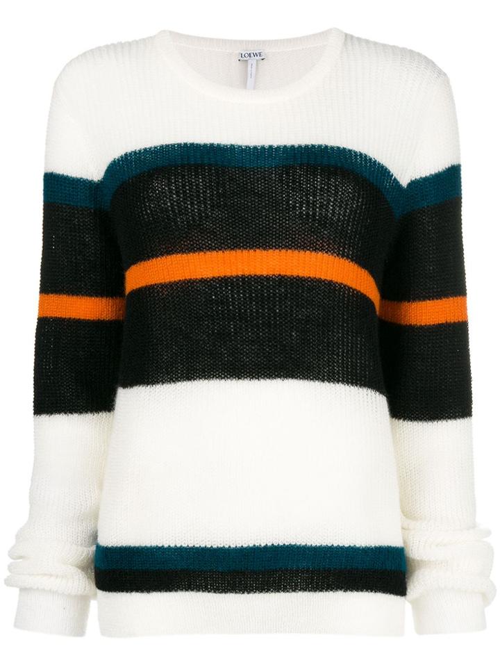 Loewe Striped Slouchy Sweater - White