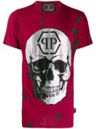 Philipp Plein Destroyed Skull T-shirt - Red