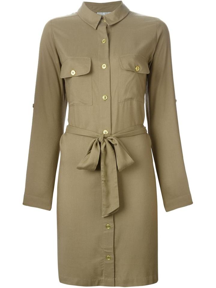 Heidi Klein 'tobago' Belted Shirt Dress, Women's, Size: Xs, Green, Viscose