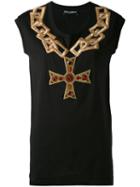 Dolce & Gabbana - Embroidered Chain Top - Women - Silk/cotton/polyamide/glass - 40, Black, Silk/cotton/polyamide/glass