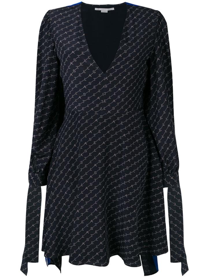 Stella Mccartney Logo-printed Cape Dress - Blue