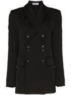 Delada Double-breasted Button Blazer - Black