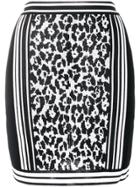 Balmain Leopard Jacquard Skirt - Black