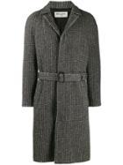 Saint Laurent Belted Wool Overcoat - Black