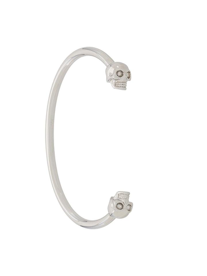 Alexander Mcqueen Twin Skull Bracelet - Silver