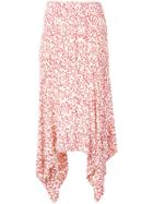 Ganni Floral Draped Skirt - Neutrals