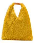 Mm6 Maison Margiela Faux-shearling Tote Bag - Yellow