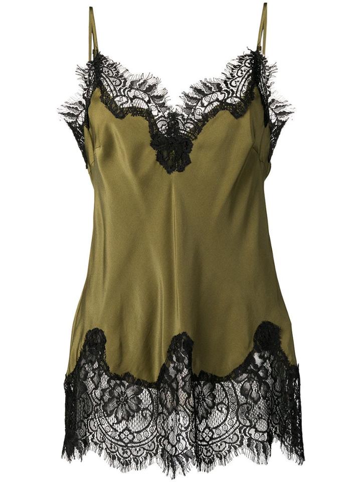 Gold Hawk Longline Lace Cami - Green