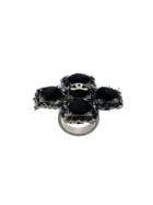 Chanel Vintage Oversized Cross Ring - Black