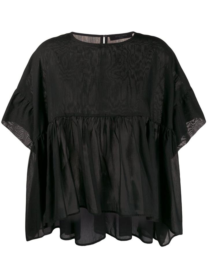 Allsaints Flared Hem Blouse - Black