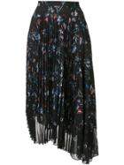 Markus Lupfer Pleated Floral Skirt - Black