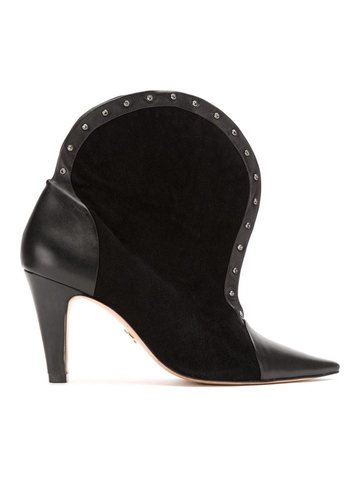 Andrea Bogosian Embellished Asymmetric Boots - Black