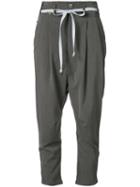 L'equip - Drop-crotch Cropped Trousers - Women - Polyester/spandex/elastane/rayon - 28, Grey, Polyester/spandex/elastane/rayon