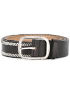 Dsquared2 Stitch Stud Belt, Men's, Size: 100, Black, Calf Leather/brass