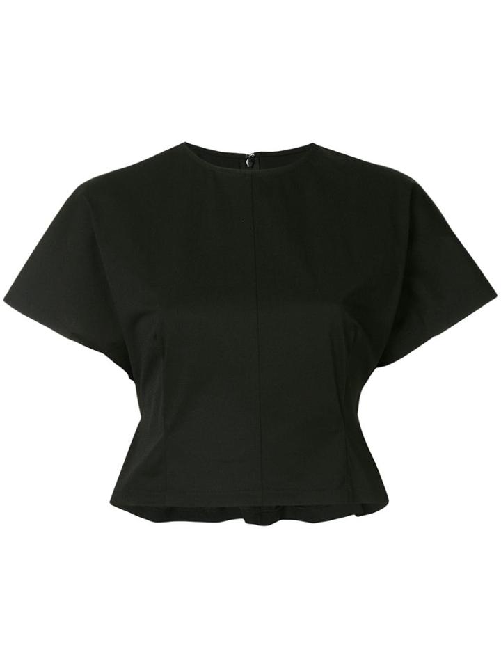 Le Ciel Bleu Short-sleeve Cropped Top - Black
