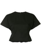 Le Ciel Bleu Short-sleeve Cropped Top - Black