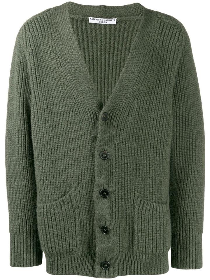 Katharine Hamnett London Ribbed Cardigan - Green