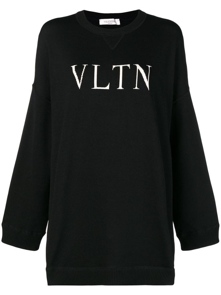 Valentino Logo Printed Sweatshirt - Black