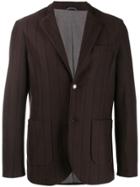 Eleventy Striped Suit Jacket - Brown