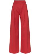 House Of Holland X Woolmark High-waisted Wide Leg Trousers - Red