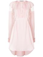 Ermanno Scervino Lace Trim Shirt Dress - Pink & Purple
