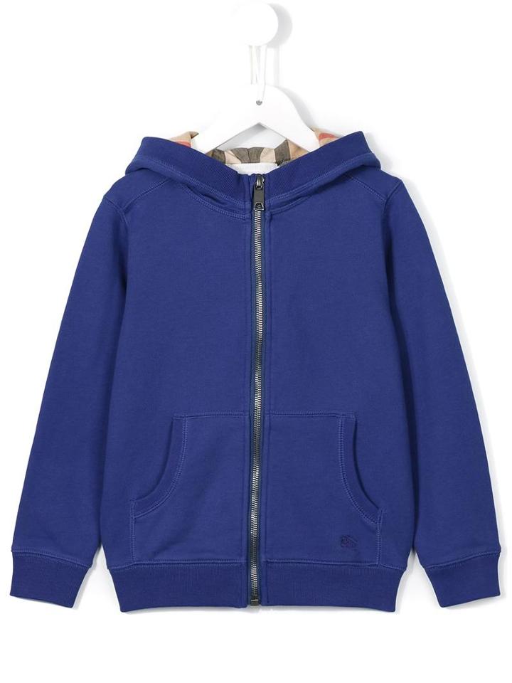 Burberry Kids Zip Hoodie, Boy's, Size: 10 Yrs, Blue