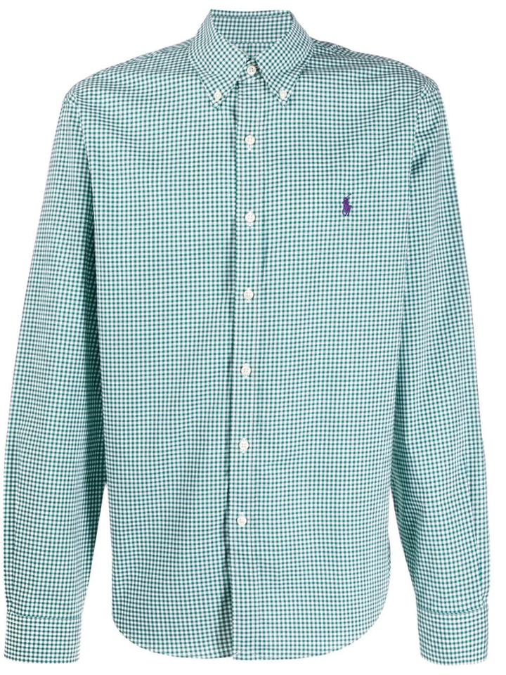 Polo Ralph Lauren Checked Logo Embroidered Shirt - Green